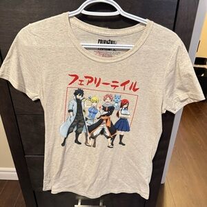 Fairy Tail Anime Beige Graphic T-Shirt